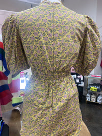 alex puffed sleeve mini dress | mustard