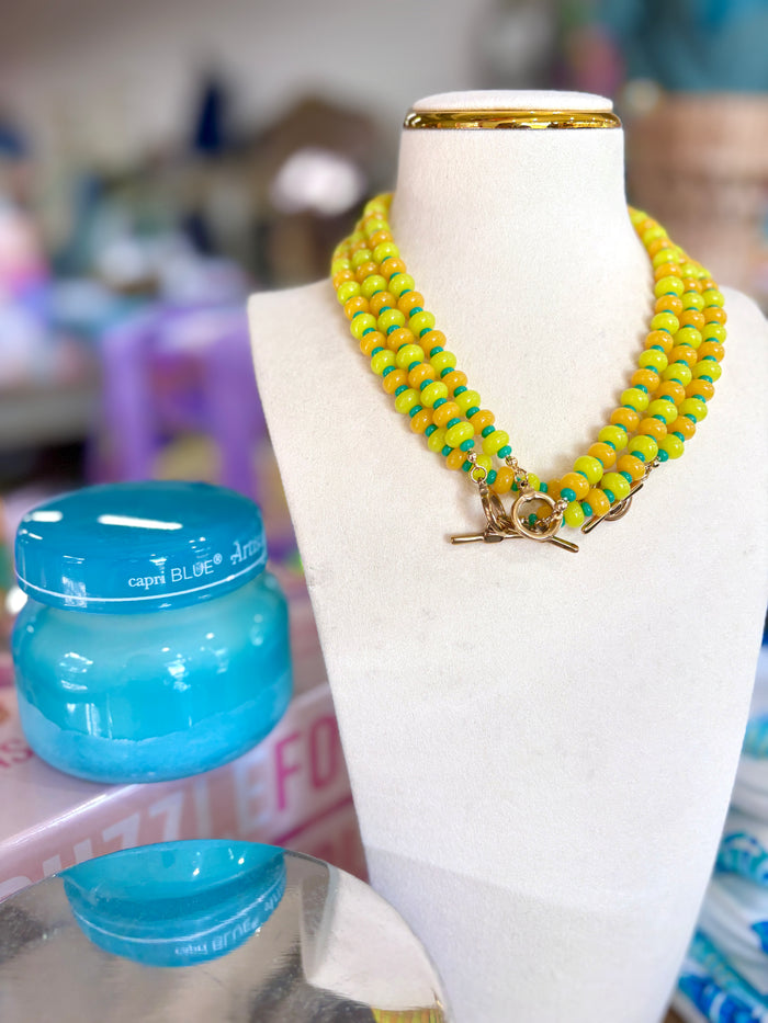 yellow candy beads necklace