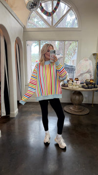 happiest reversible mock neck sweatshirt