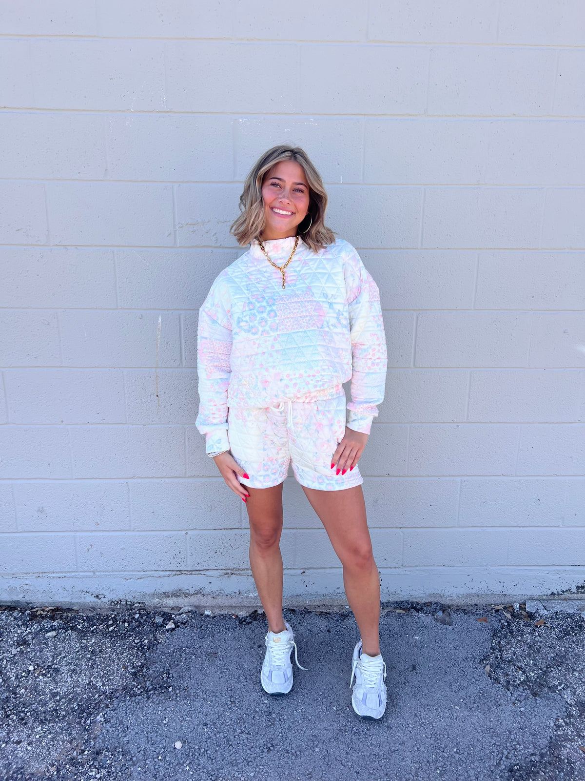 quincy textured mockneck sweatshirt
