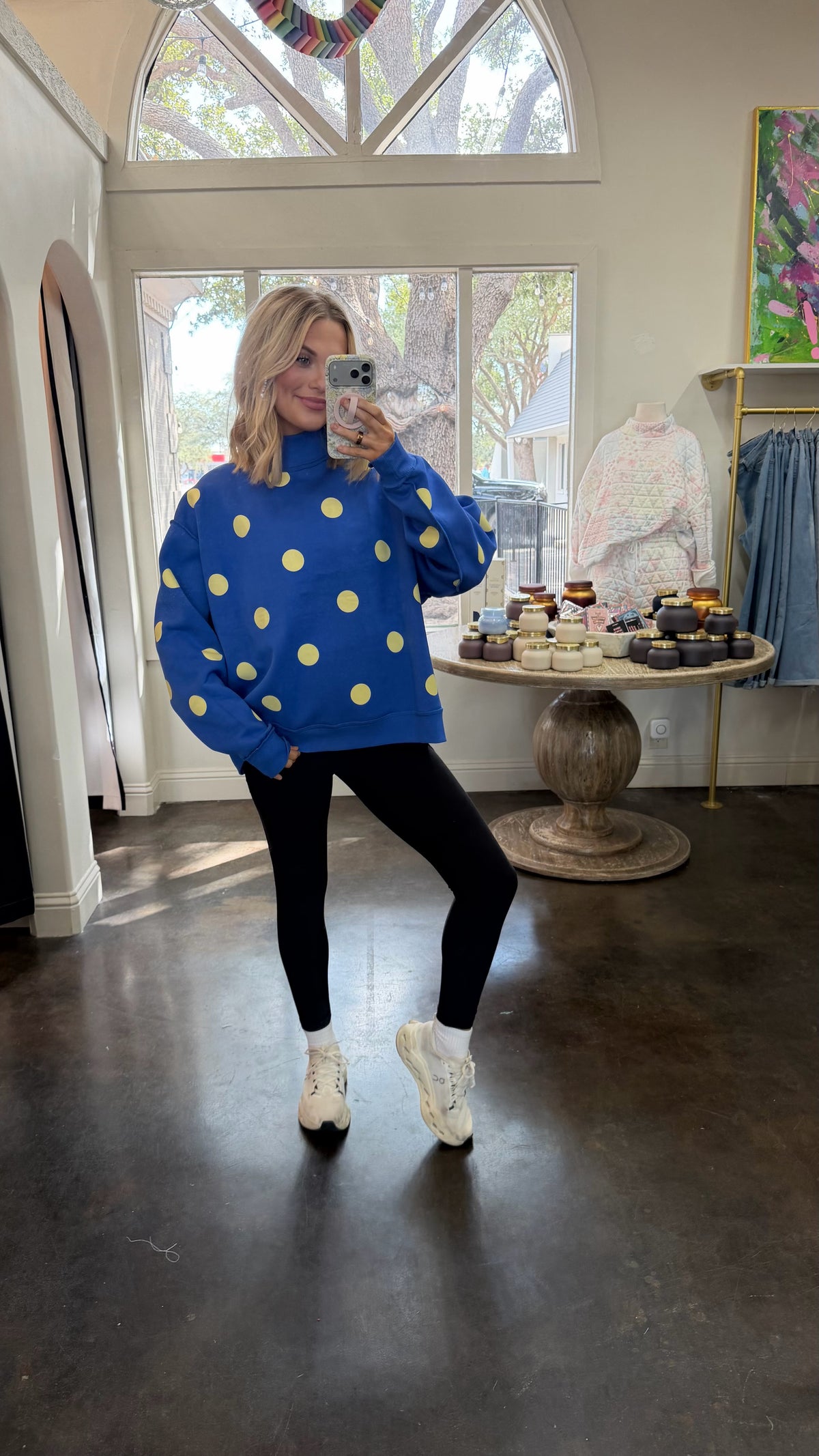good things reversible mock neck sweatshirt