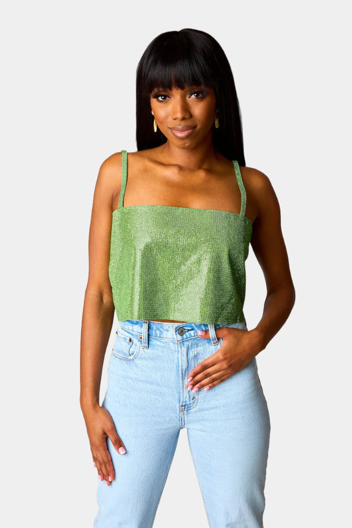 girly girl rhinestone crop top