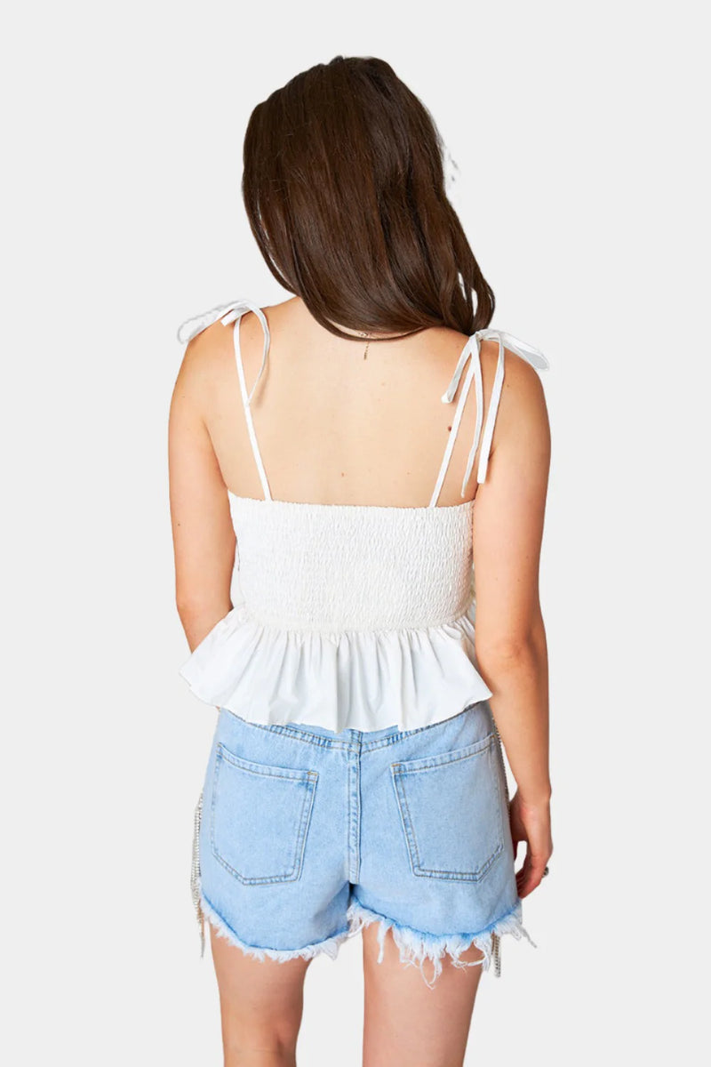 beck ruffle tank top