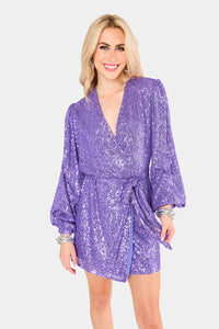 adeline sequin wrap dress