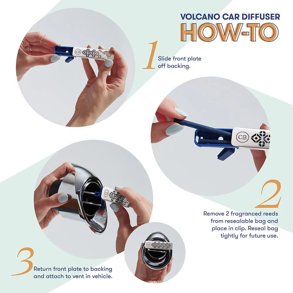 capri blue | volcano fragranced car diffuser and refill