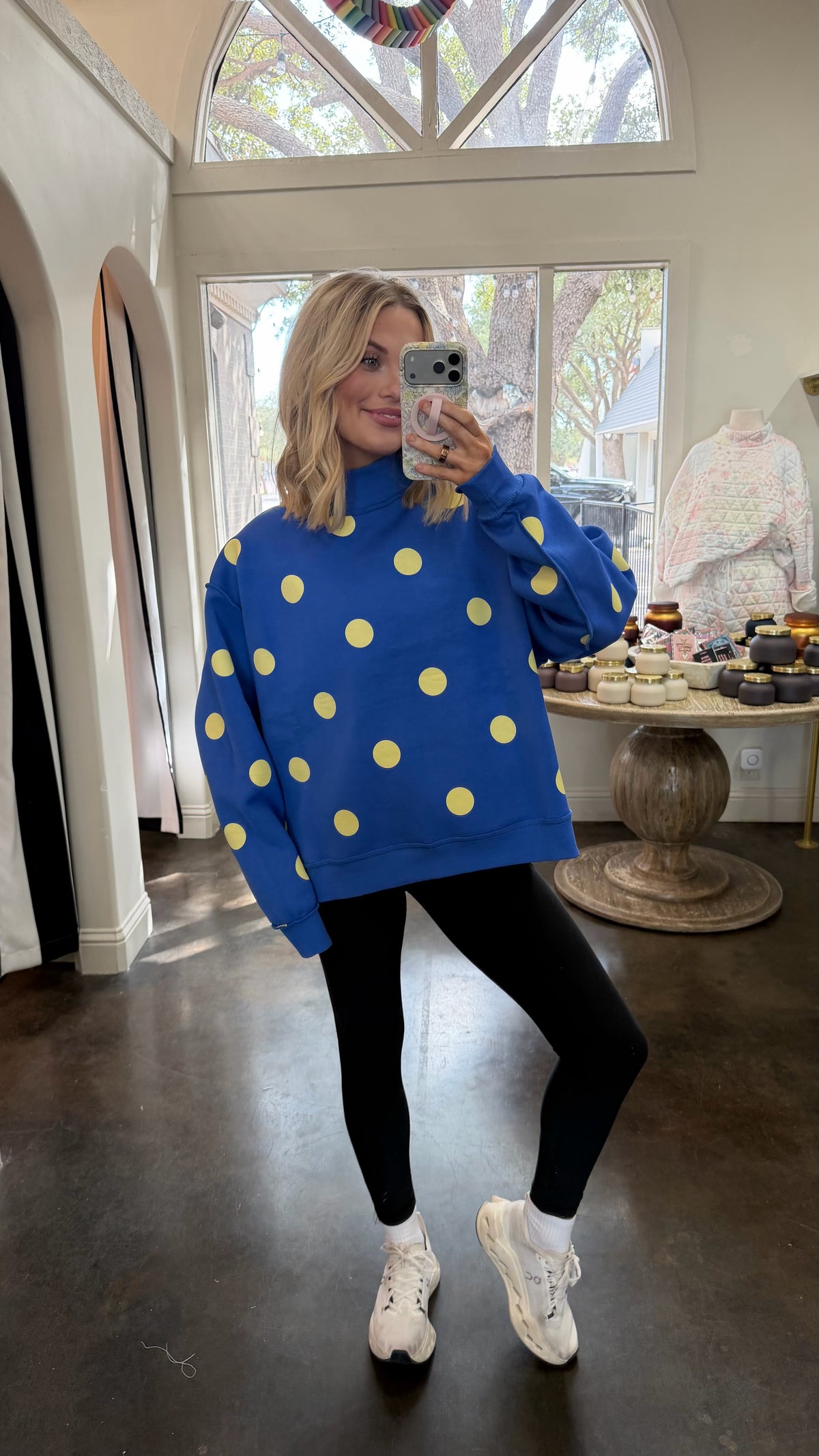 good things reversible mock neck sweatshirt