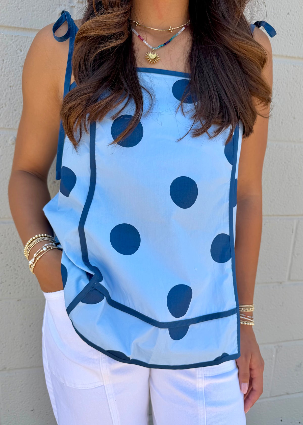 summer fling polka dot tank