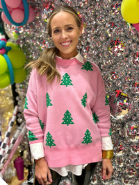 callie pink christmas sweater
