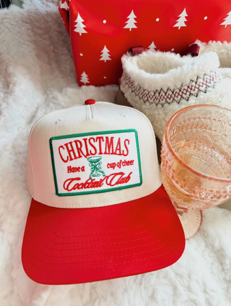 christmas cocktail club trucker hat