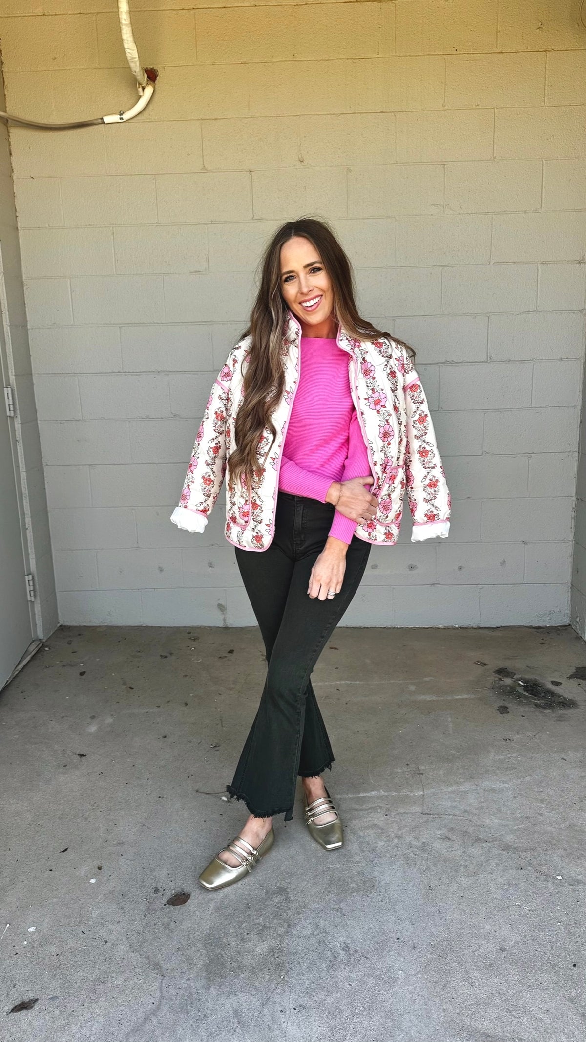 floral quilted jacket