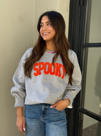 chenille spooky crewneck sweatshirt