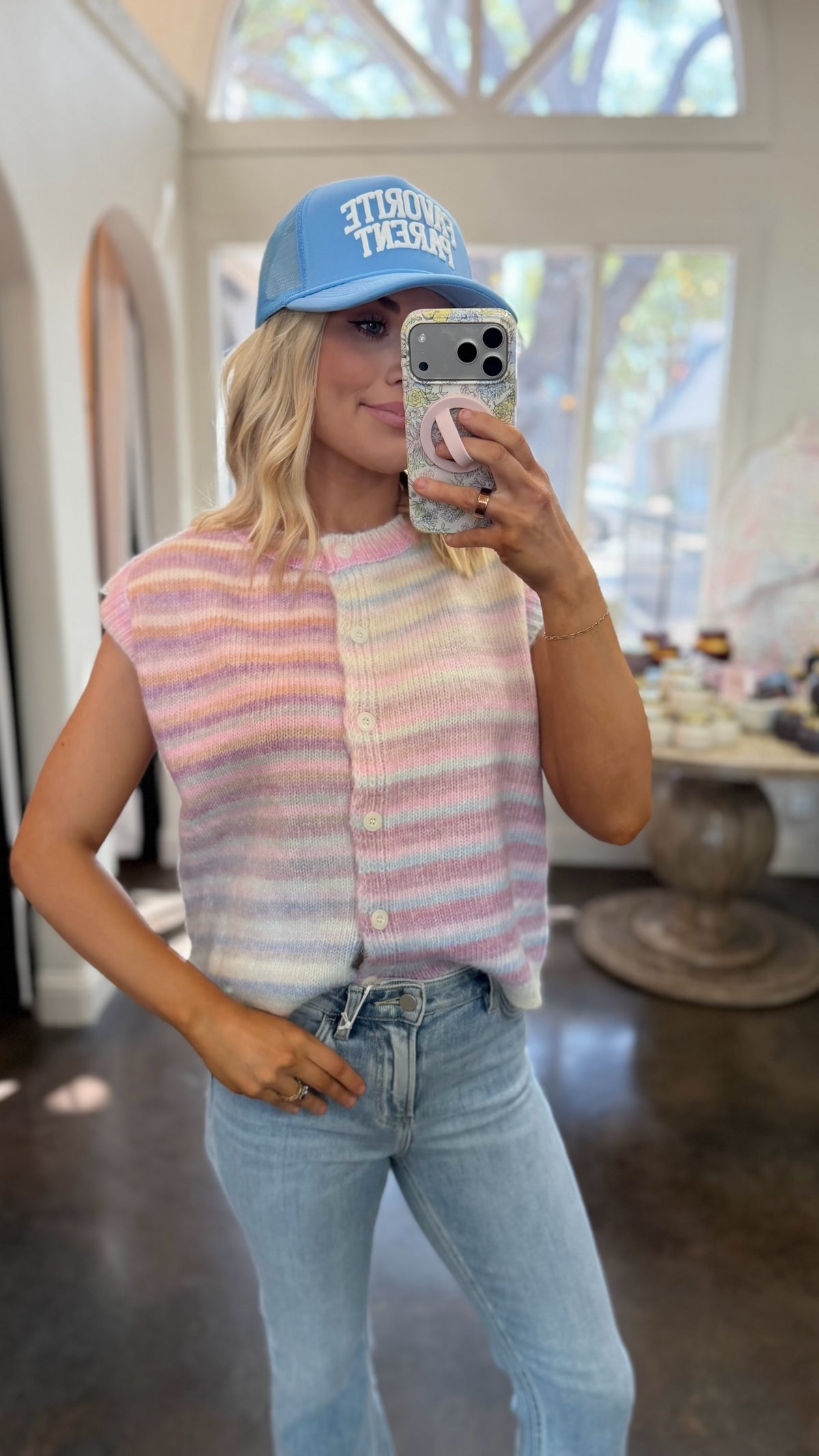 elly pastel striped sweater tank