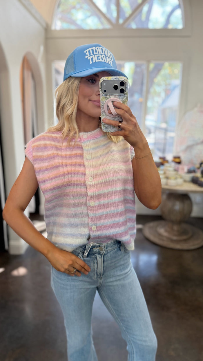 elly pastel striped sweater tank