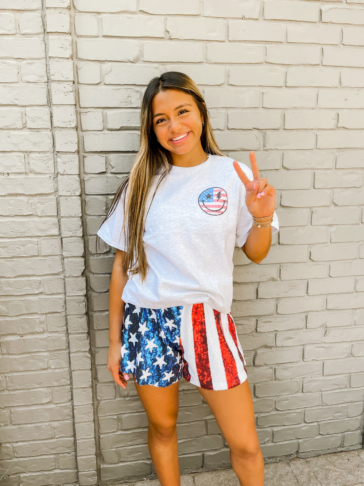 sequin american flag shorts || FINAL SALE