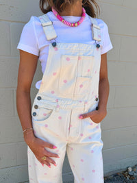 is what it is polka dot overalls