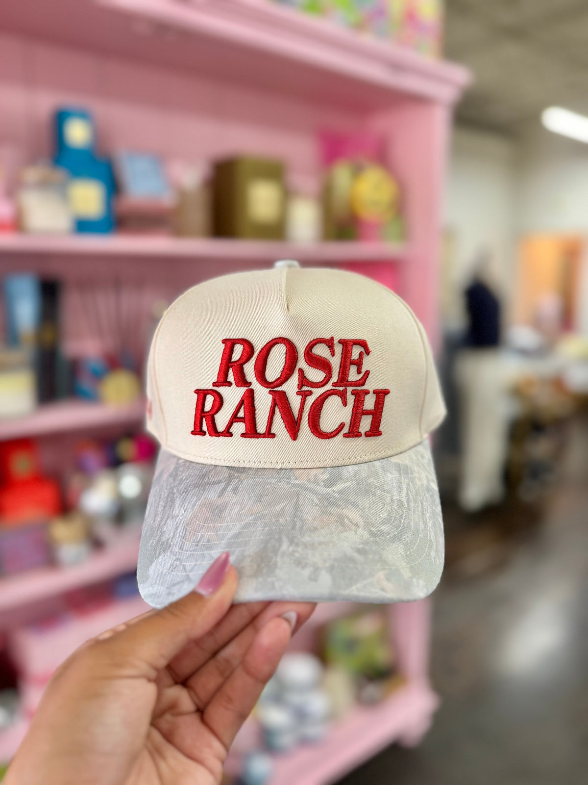 rose ranch trucker hat