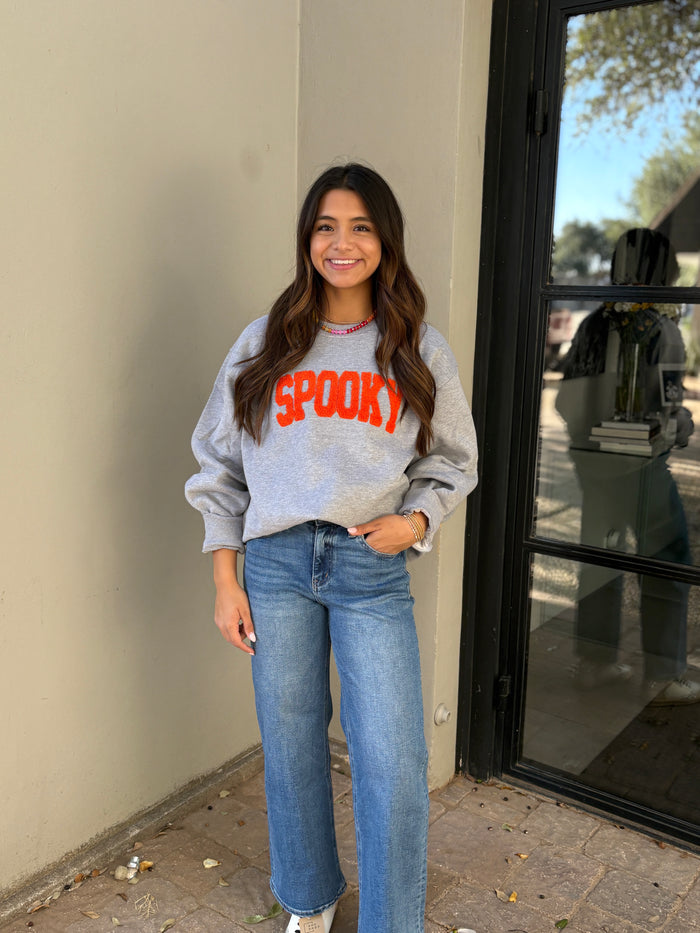chenille spooky crewneck sweatshirt