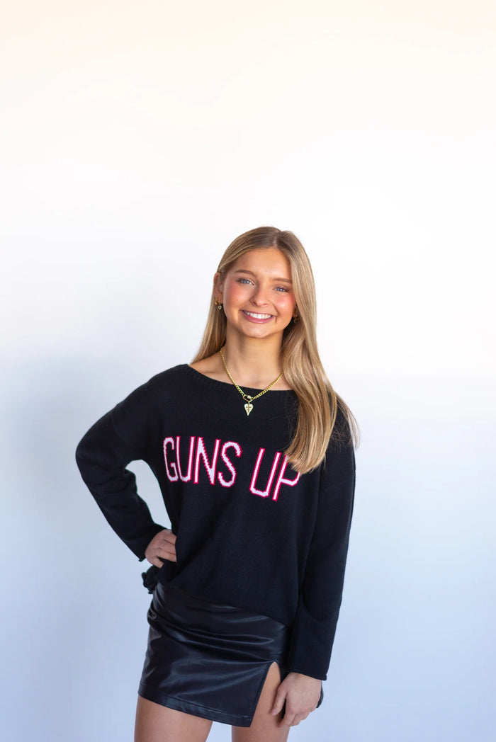 guns up knit sweater