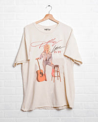 off white Dolly Parton live in 89 thrifted tee