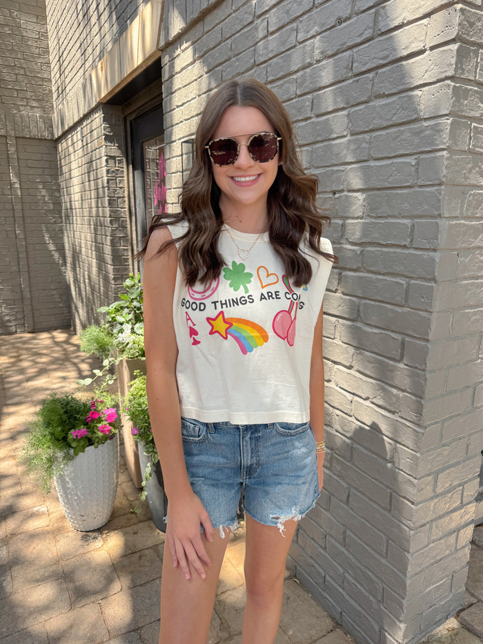 good things are coming muscle tee