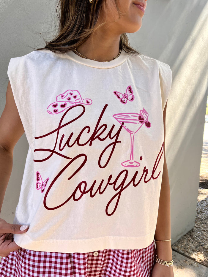 lucky cowgirl muscle tank || FINAL SALE