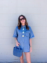 truth hurts oversized denim top