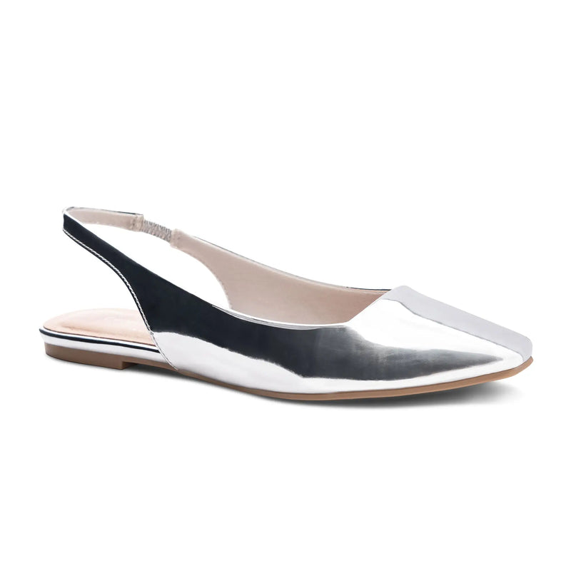 rhyme metallic slingback ballet flats