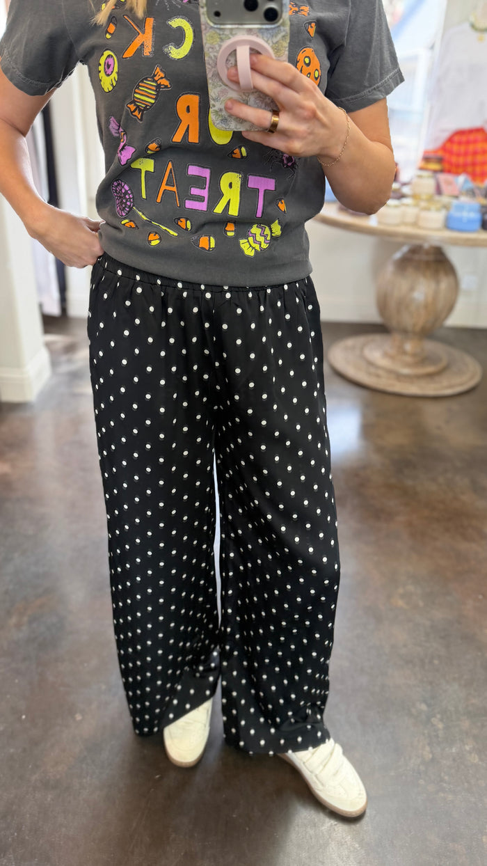on the dotted line wide-leg pants