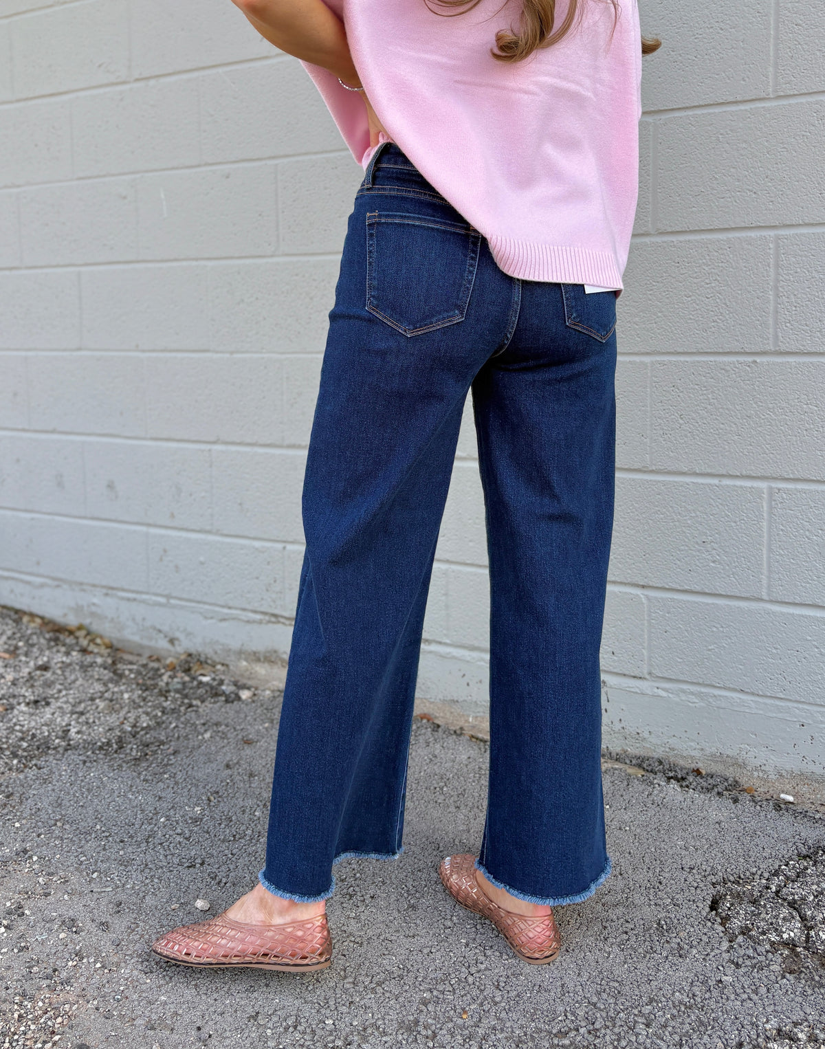 thank me later dark-wash denim