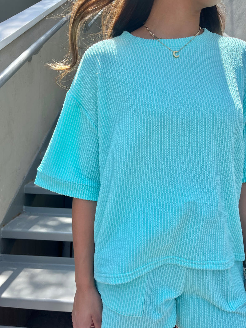 in a minute cropped ribbed set || FINAL SALE