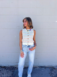cara striped knit tank