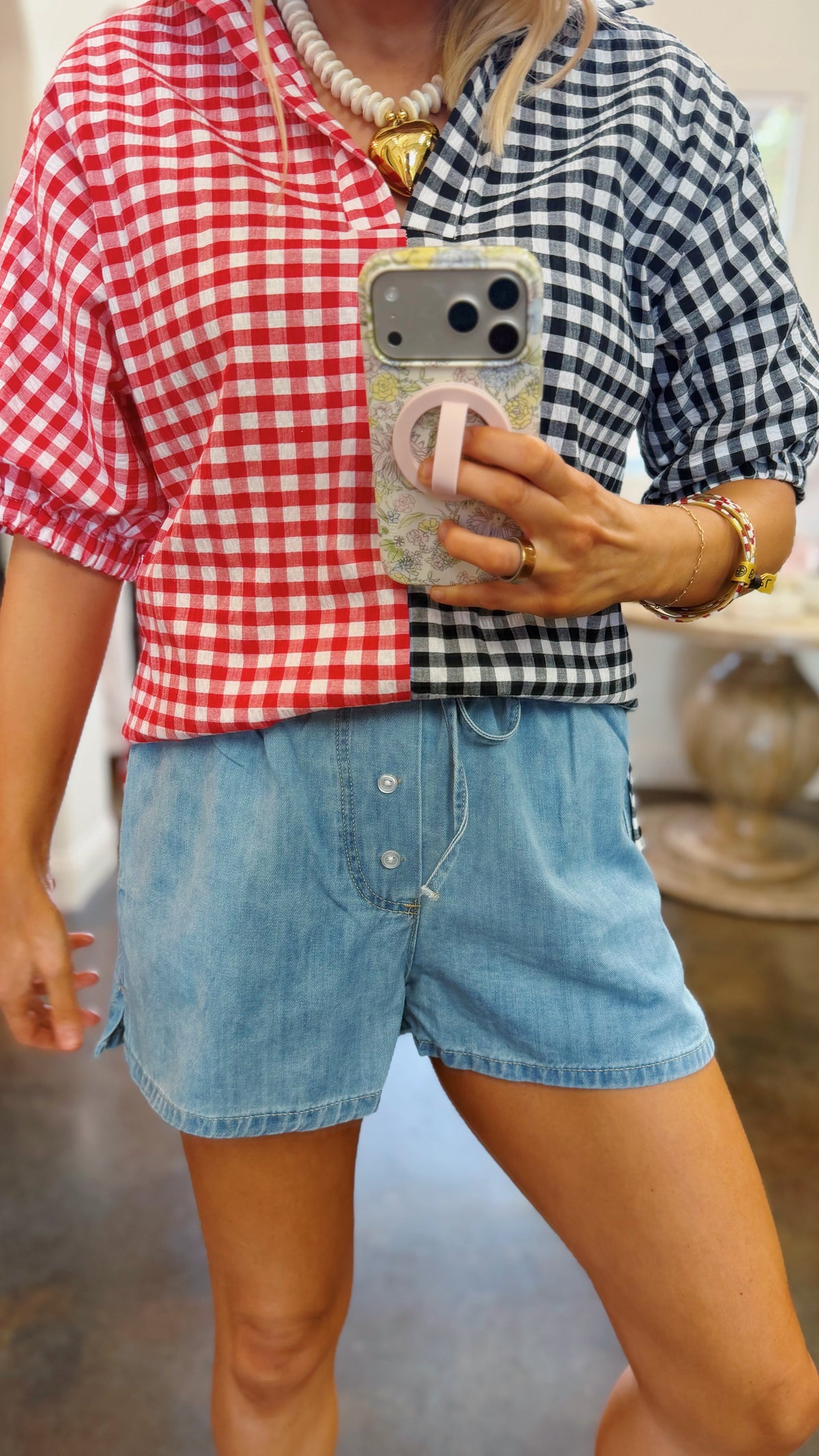 just for that drawstring denim short