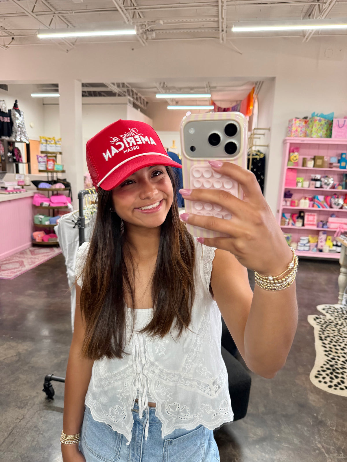 living the american dream trucker hat