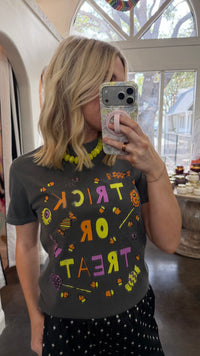 trick or treat charcoal graphic tee