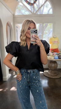 make believe puff sleeve top