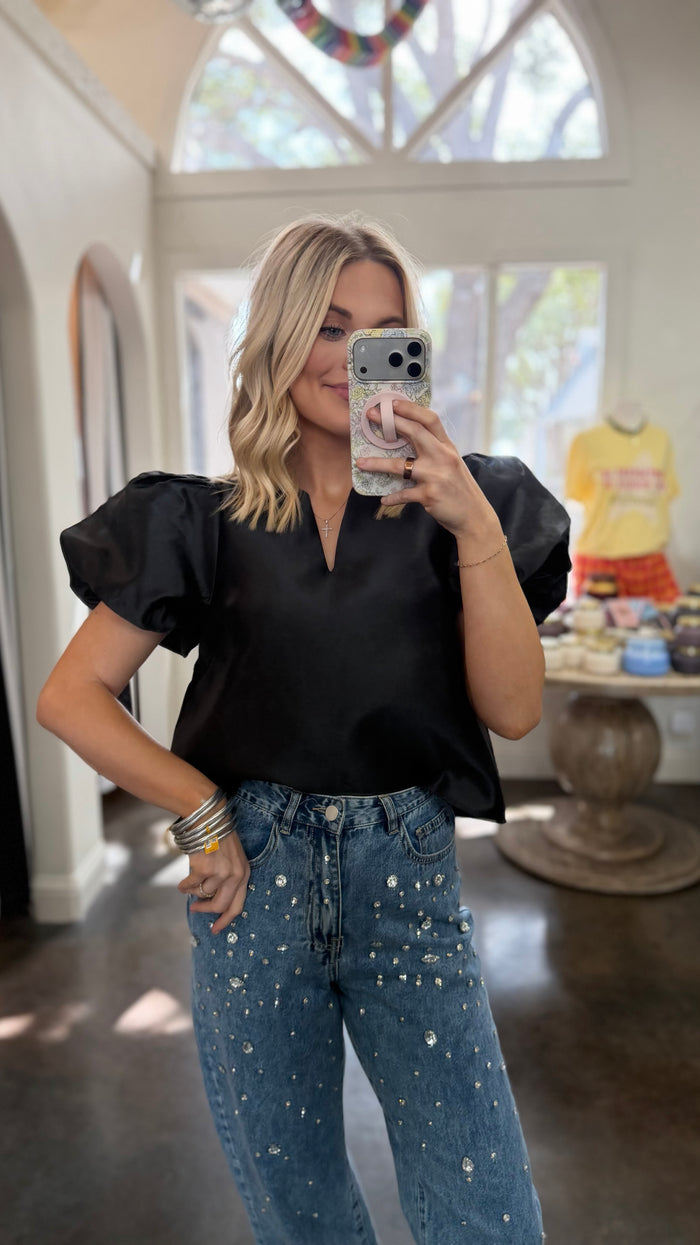 make believe puff sleeve top