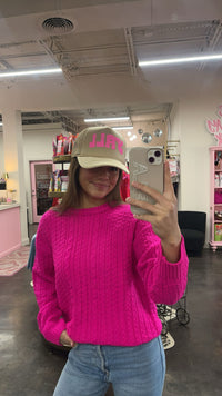 pink glitter yall foam trucker hat