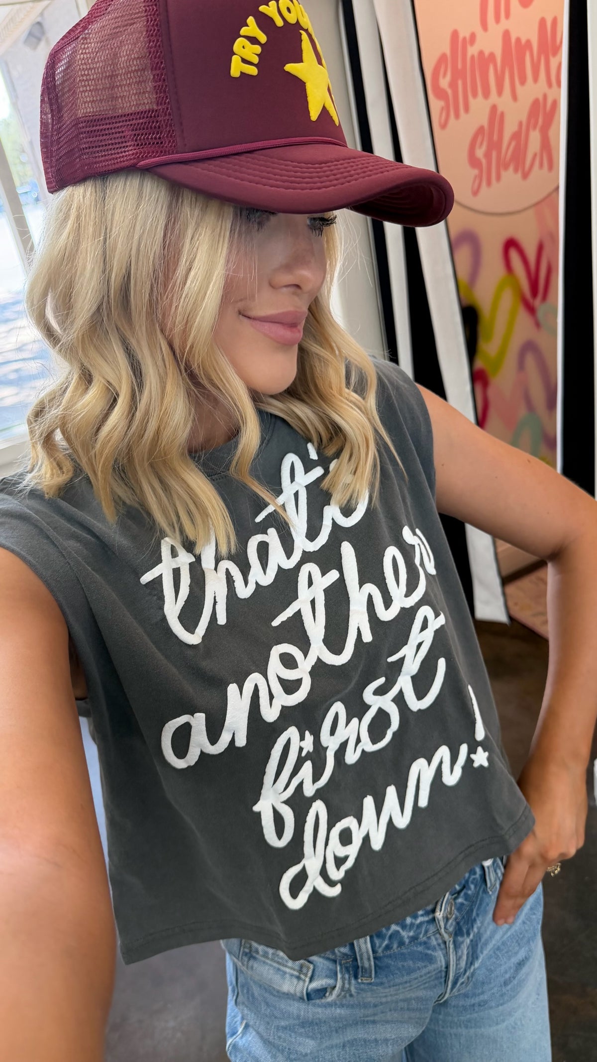 another first down cropped tee