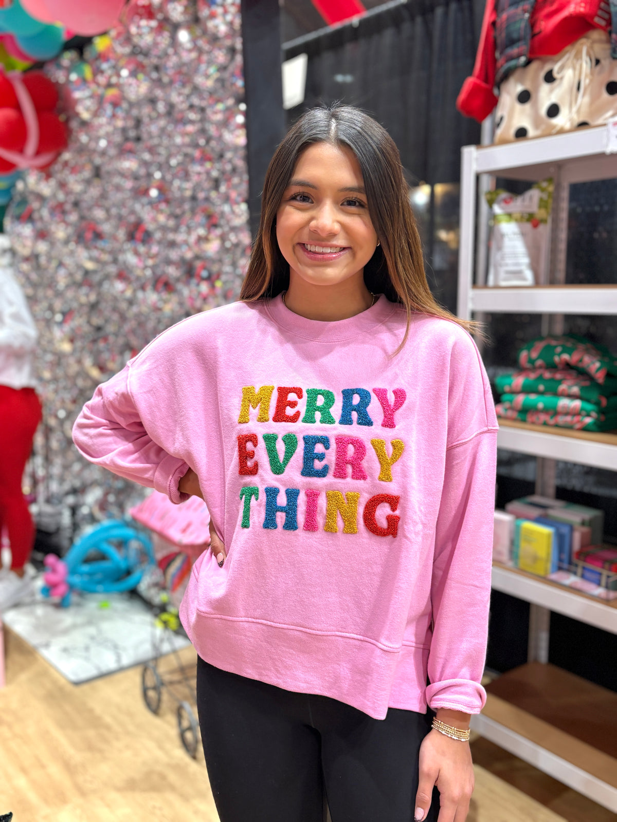 merry everything classic crewneck sweatshirtj