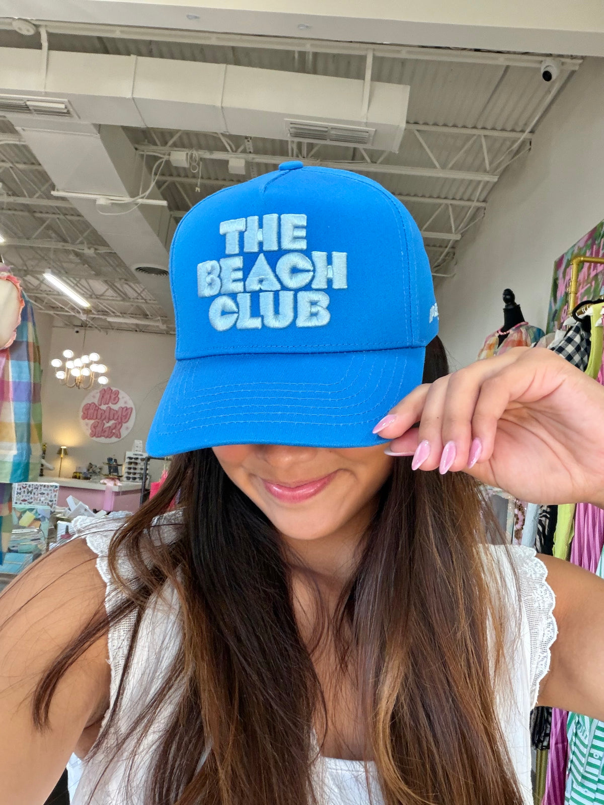 the beach club canvas trucker hat