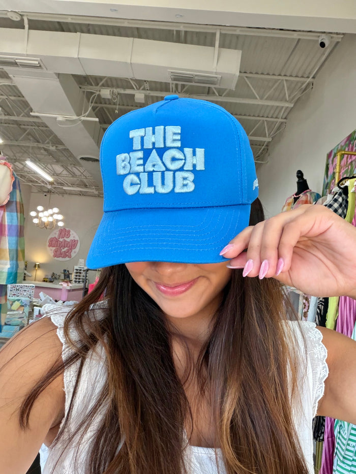 the beach club canvas trucker hat