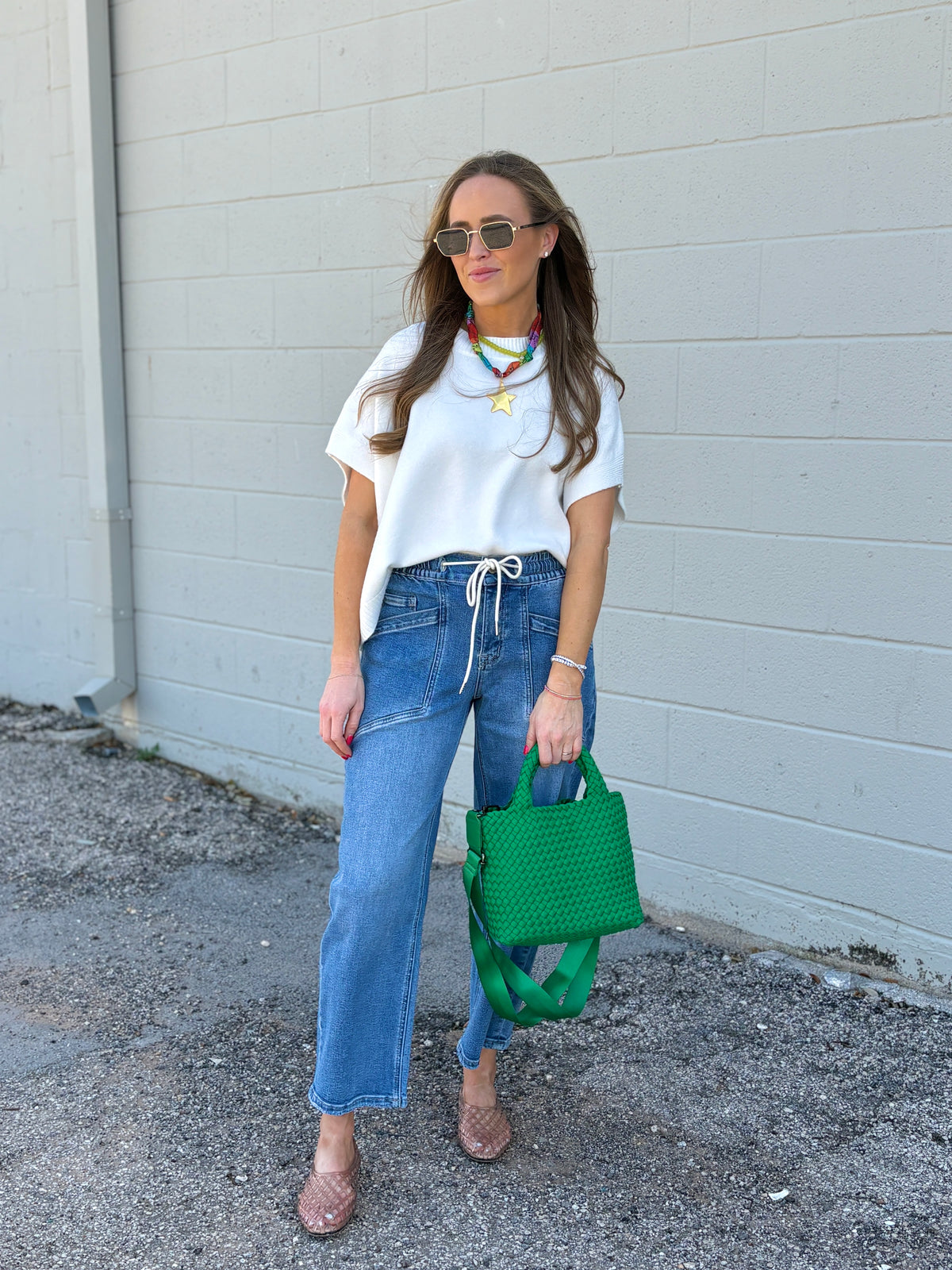 kate drawstring barrel denim