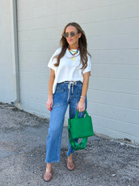 kate drawstring barrel denim