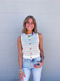 cara striped knit tank