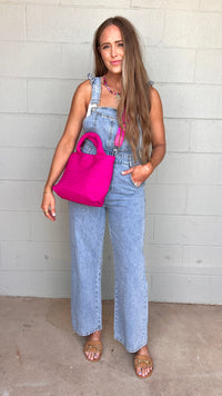 brunch plans ruffle denim overalls