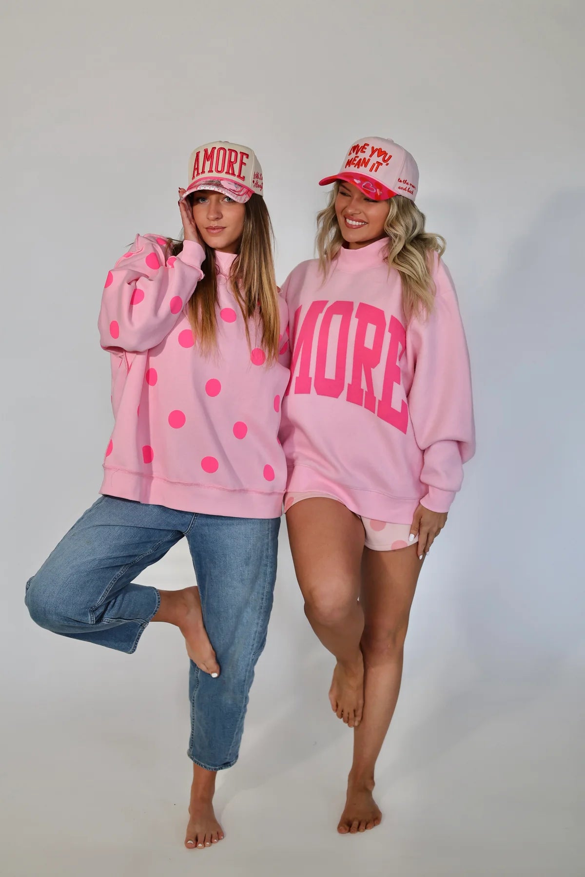 AMORE reversible 2-sided mock neck sweatshirt