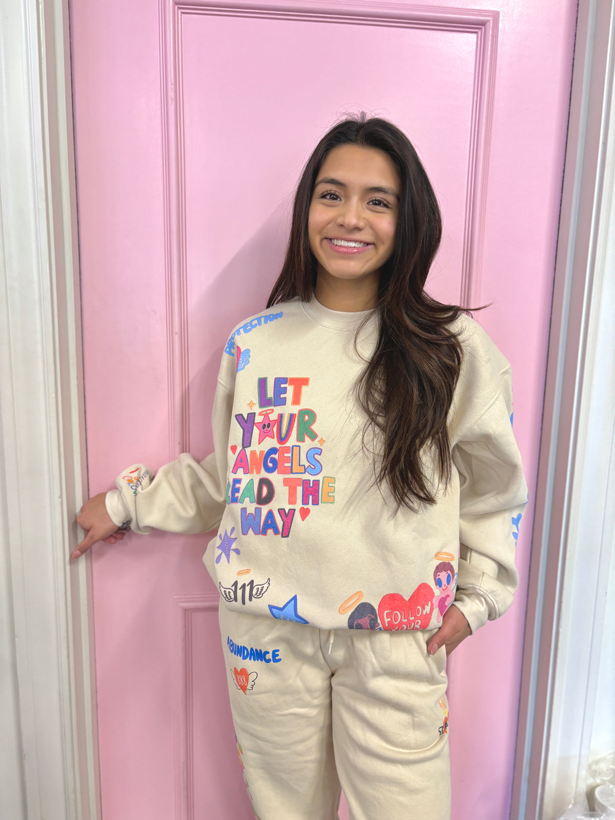 angels all around you crewneck sweatshirt