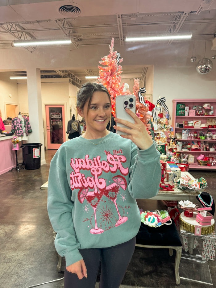 full of holiday spirit oversized sweatshirt