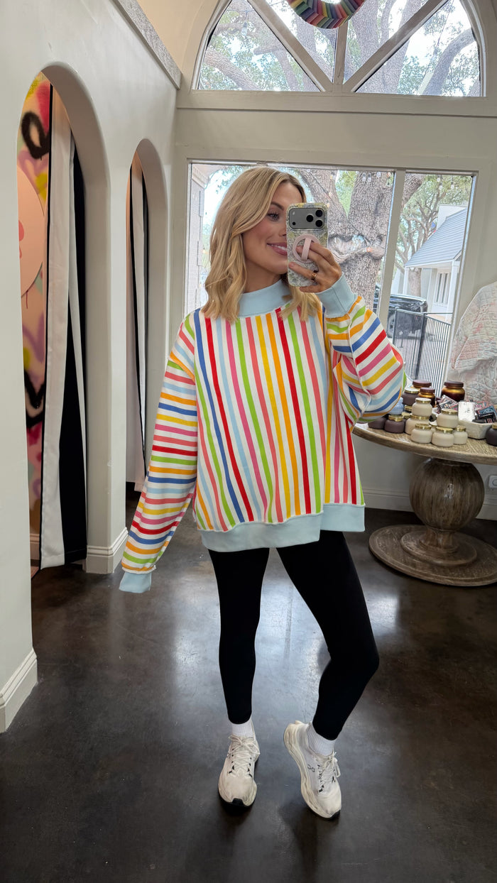 happiest reversible mock neck sweatshirt