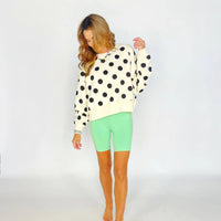 polka dot crop sweatshirt
